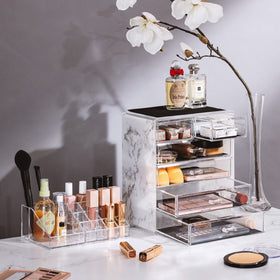 Sorbus acrylic makeup organizer wide drawers provide easy access to palettes