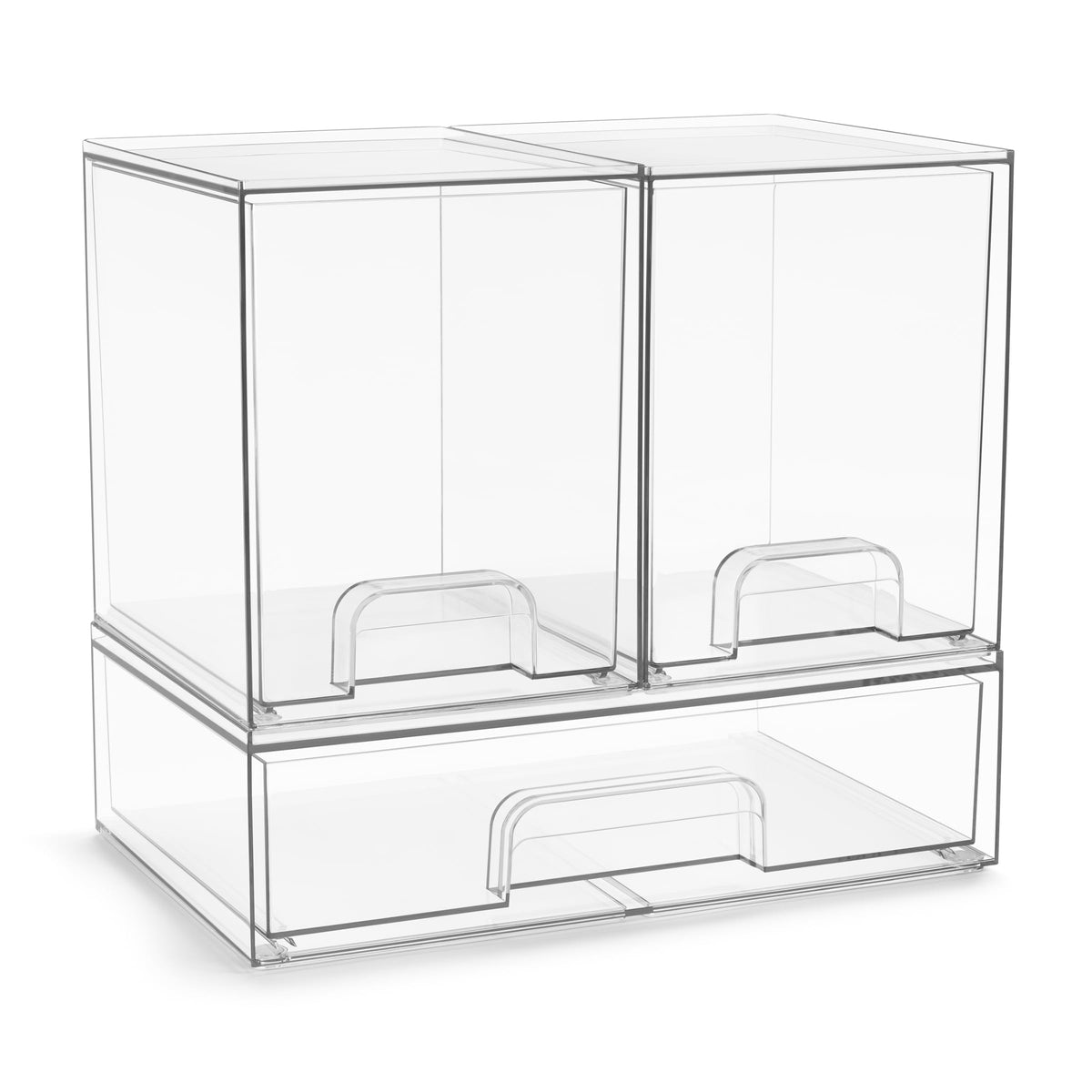 Sorbus acrylic storage three-pack with pull-out drawers for cosmetics and skincare