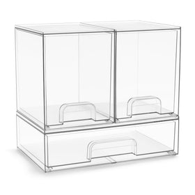 Sorbus acrylic storage three-pack with pull-out drawers for cosmetics and skincare