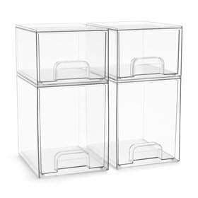 Sorbus acrylic 4 pack with pull out drawers for cosmetics organization