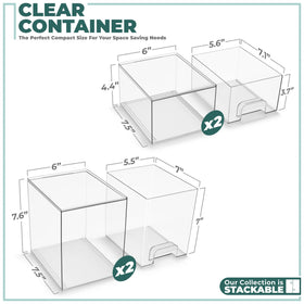Sorbus clear stackable storage demonstrates space saving bathroom organization