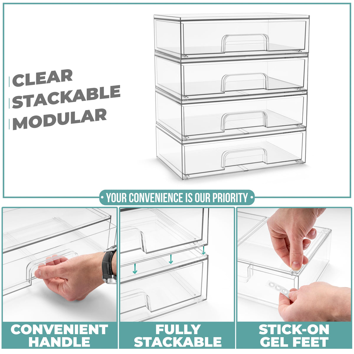Sorbus BPA-free shatter-resistant acrylic ensures durable storage for daily items