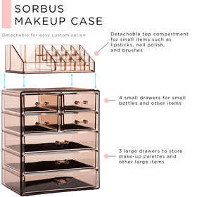 Sorbus bronze glow design offers stylish vanity storage and clear visibility