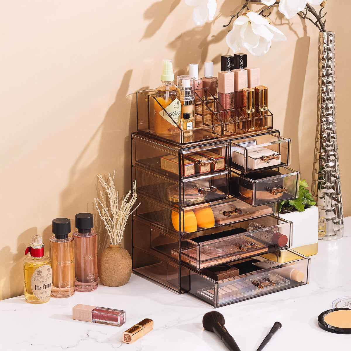 Sorbus countertop vanity storage keeps daily items within reach