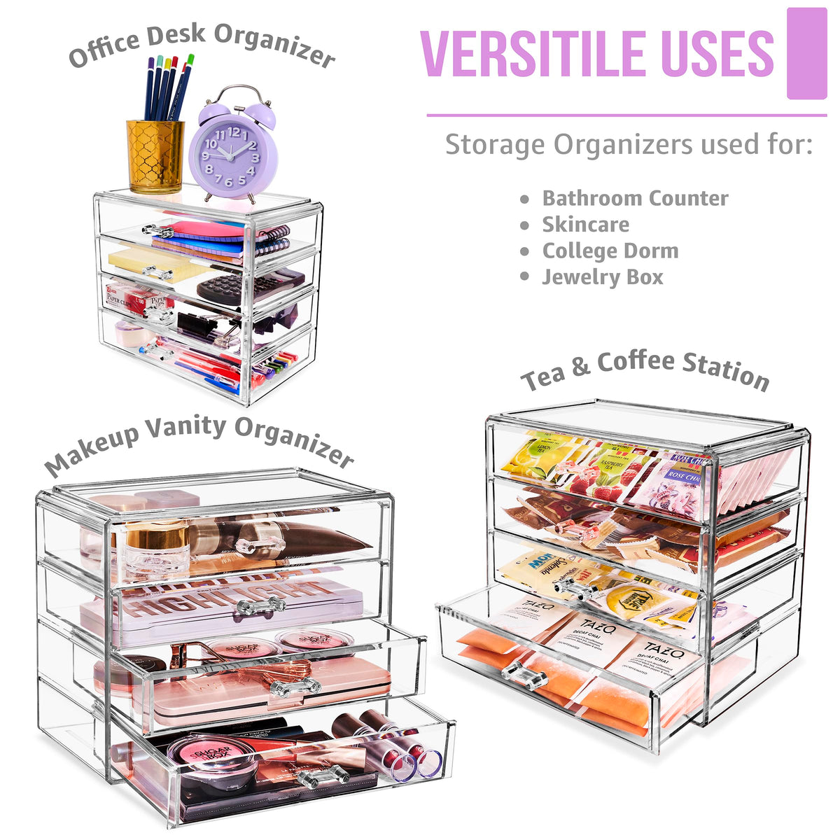 Sorbus jewelry tray helps separate accessories for quick selection.