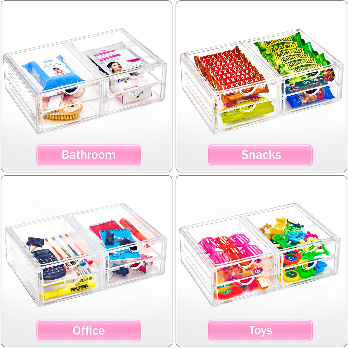 Sorbus large stackable drawers filled with brushes palettes and bottles illustrating versatile storage