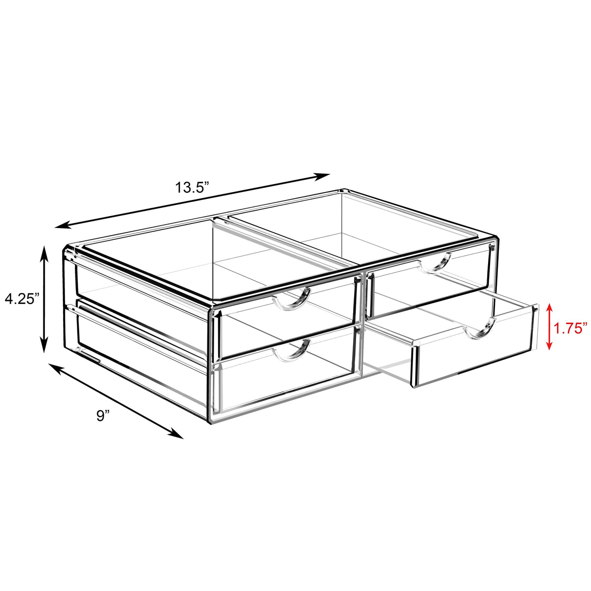 Sorbus large stackable drawers open drawer demonstration of smooth sliding and scoop handles