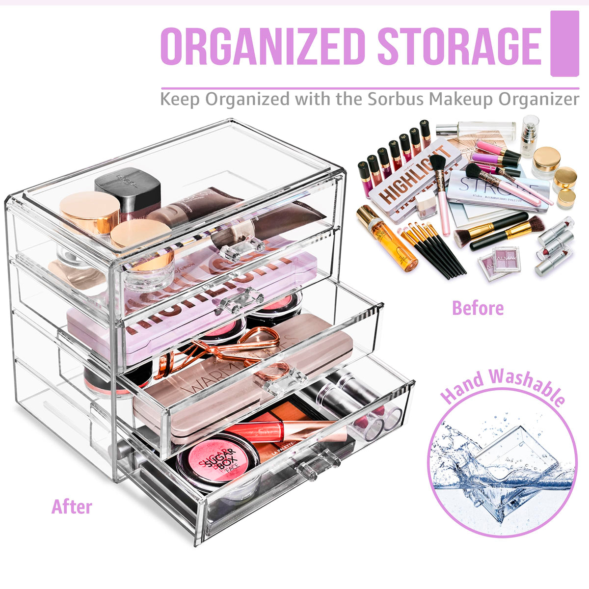 Sorbus lipstick storage tray makes favorites easy to spot.