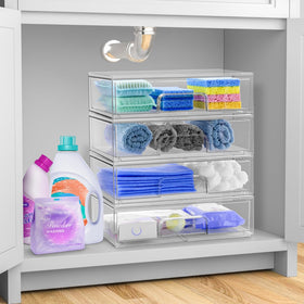 Sorbus sleek clear storage design fits any decor and keeps items visible