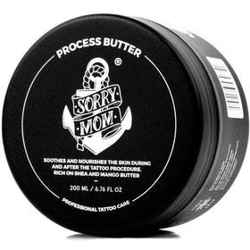 Sorry Mom Tattoo Butter close-up showing creamy texture for healing support.