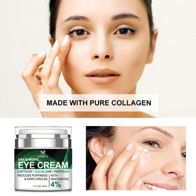 SORYA caffeine eye cream swirl on skin for smooth application.