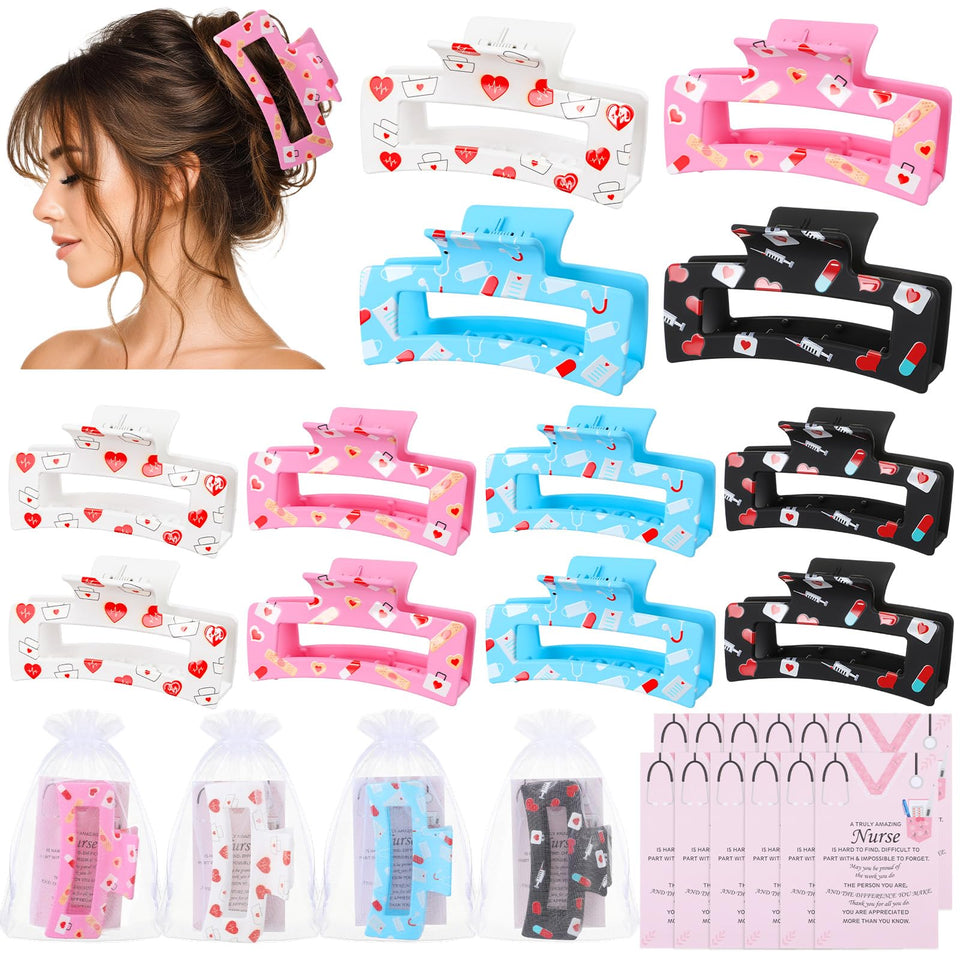 Sosation nurse hair clip with heart-stethoscope design holds hair securely during shifts