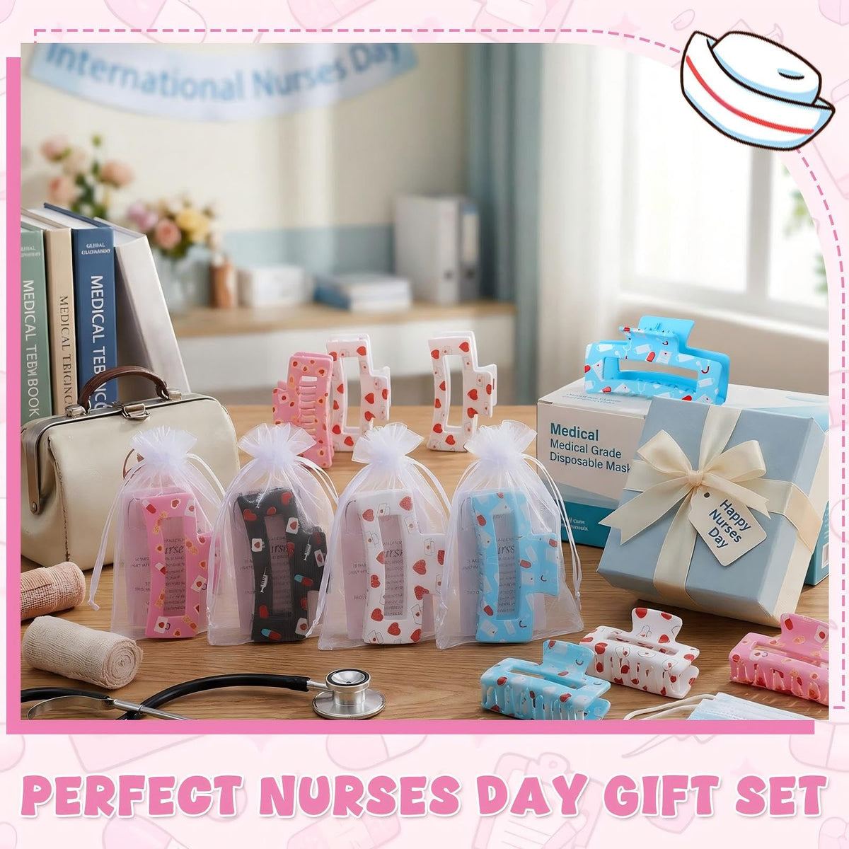 Sosation nurse hair clip demonstrates secure hold for busy workdays
