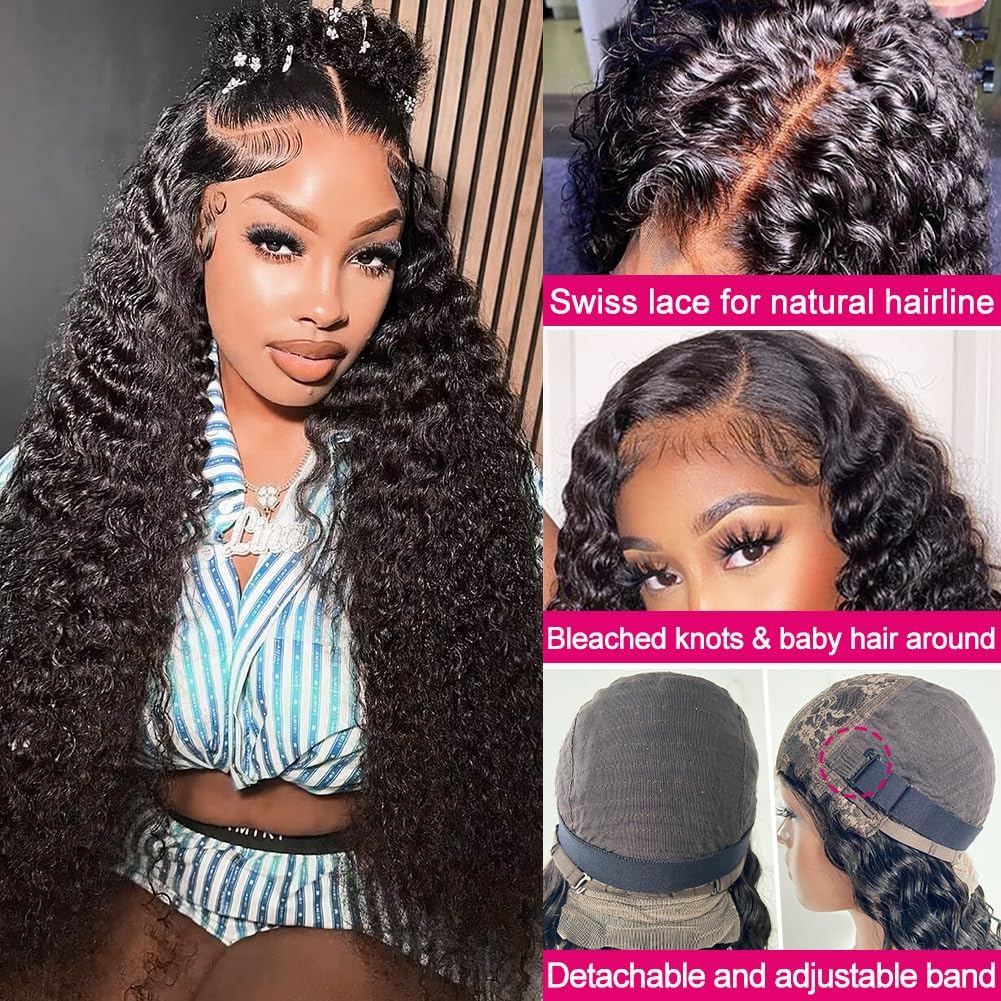 SOSATISFY 20 inch deep wave wig ready for high ponytails and buns