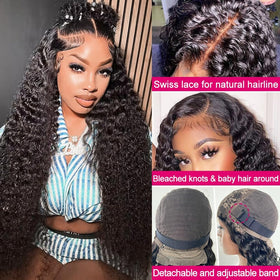 SOSATISFY 20 inch deep wave wig ready for high ponytails and buns