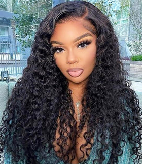 SOSATISFY deep wave lace front wig 20 inch with natural hairline for seamless styling