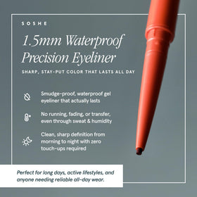 SOSHE packaging box with eyeliner showcasing premium, portable design