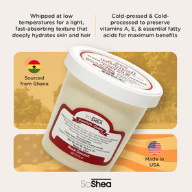 SoShea whipped texture close-up showing light, spreadable consistency for quick absorption.
