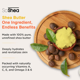 SoShea butter being applied to hands for fast absorption without greasiness.