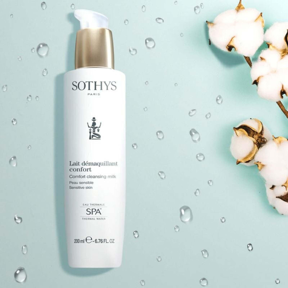 SOTHYS Comfort Cleansing Milk during a soft face massage for sensitive skin
