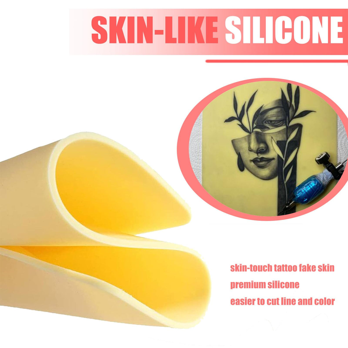 SOTICA 3mm tattoo skin six-pack packaging, ready-to-use practice skins.