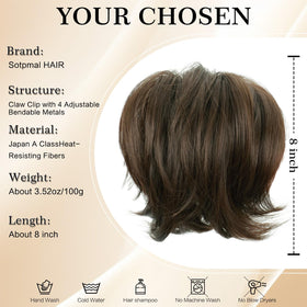 Sotpmal ponytail extension with invisible hardware for seamless volume and realistic texture.