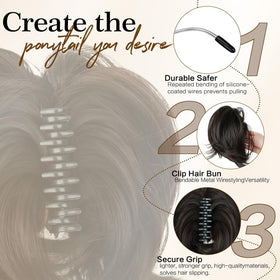 Sotpmal seven-tooth clip provides secure grip for fine hair.