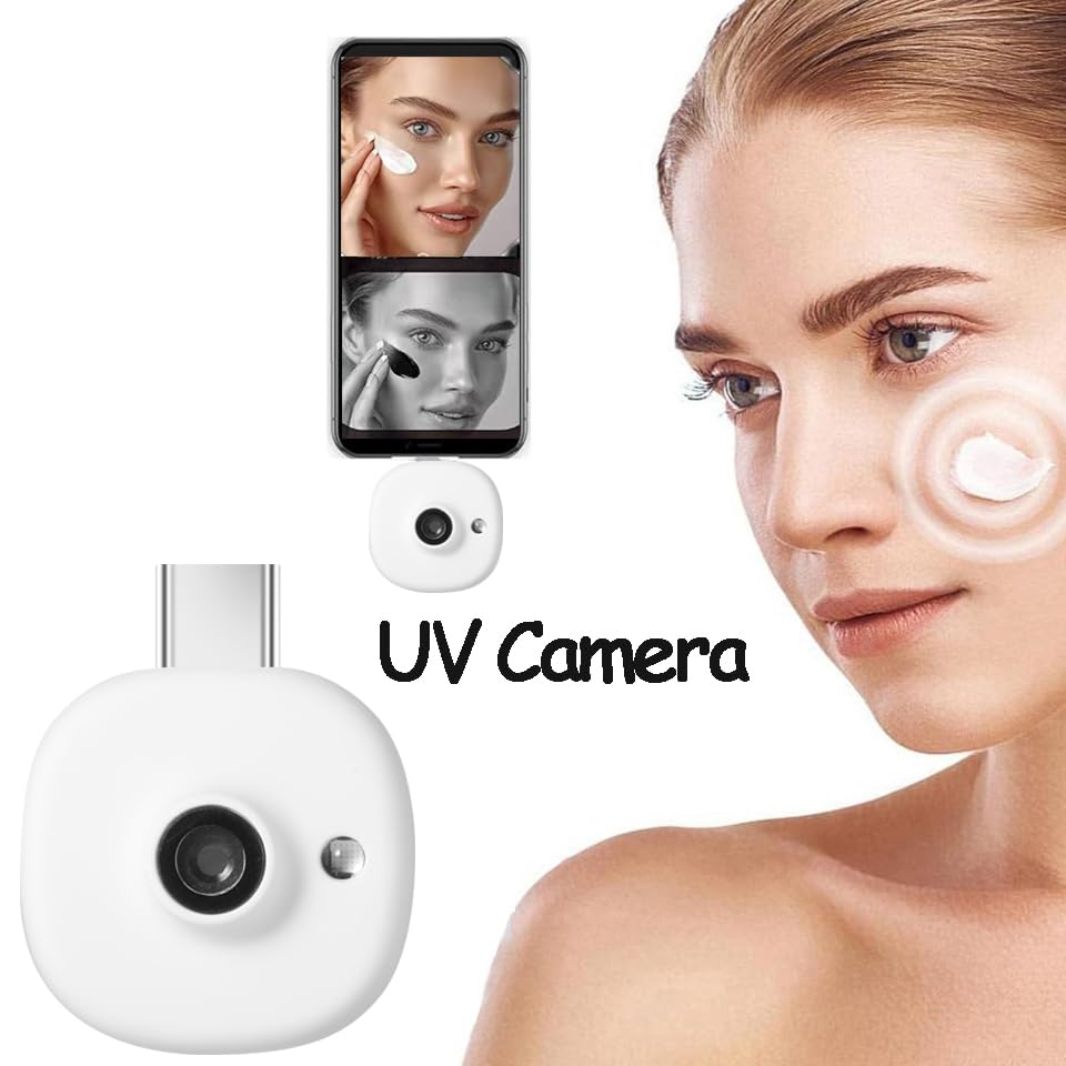 Soufyuane Mini UV Camera makeup-removal-check confirms clean skin with no residue