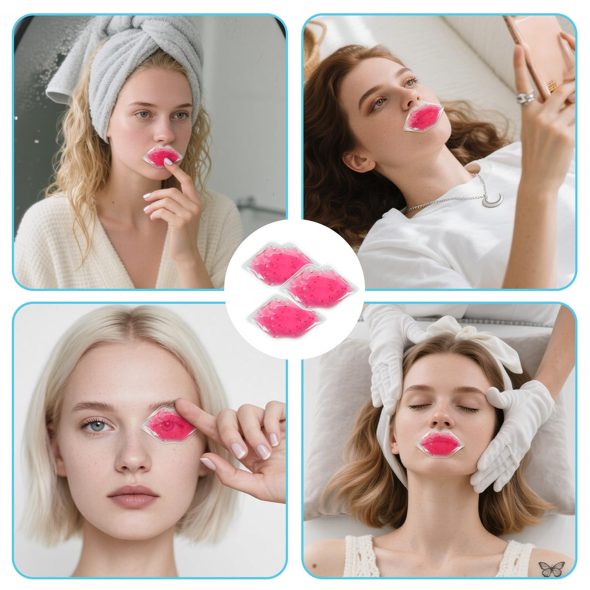 Soulagers double-seal gel pack: leak-proof, safe lip care.