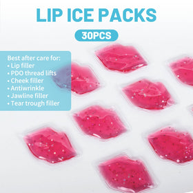 Soulagers lip-shaped gel ice pack: snug fit for swelling relief.