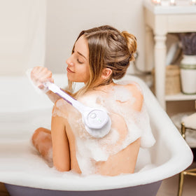SoulBay back brush with a 17 inch handle for easy back access.