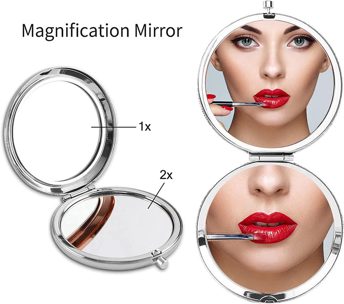 Soulpetals mirror with 1x true view for natural looks.