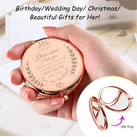 Soulpetals engraved makeup mirror with heartfelt message