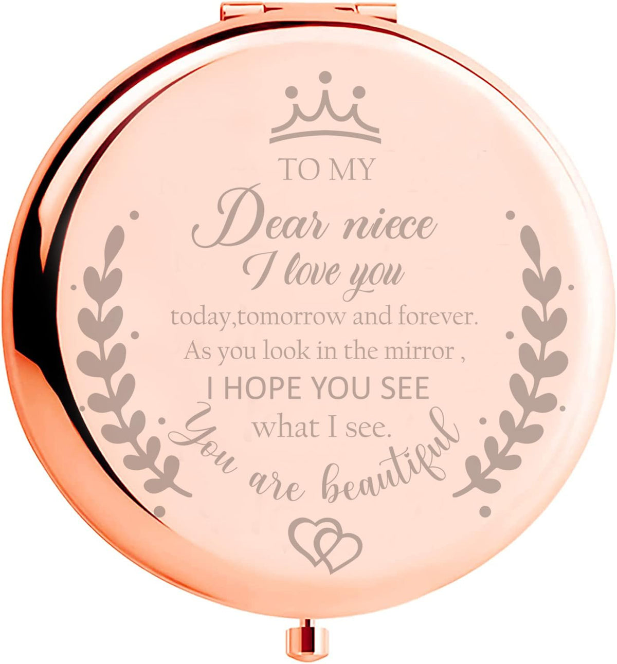 Soulpetals rose gold compact mirror for on-the-go touch-ups
