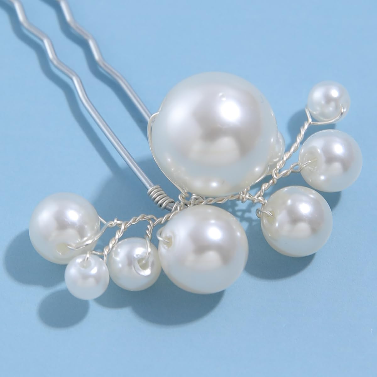 Soulshow artisan-crafted pearl hair pin, unique bridal accent with handcrafted detailing.