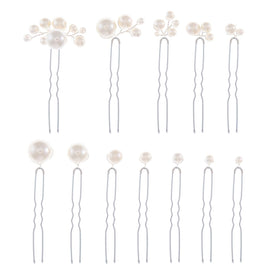 Soulshow pearl bridal hair pin closeup, highlighting handmade craftsmanship for wedding day elegance.