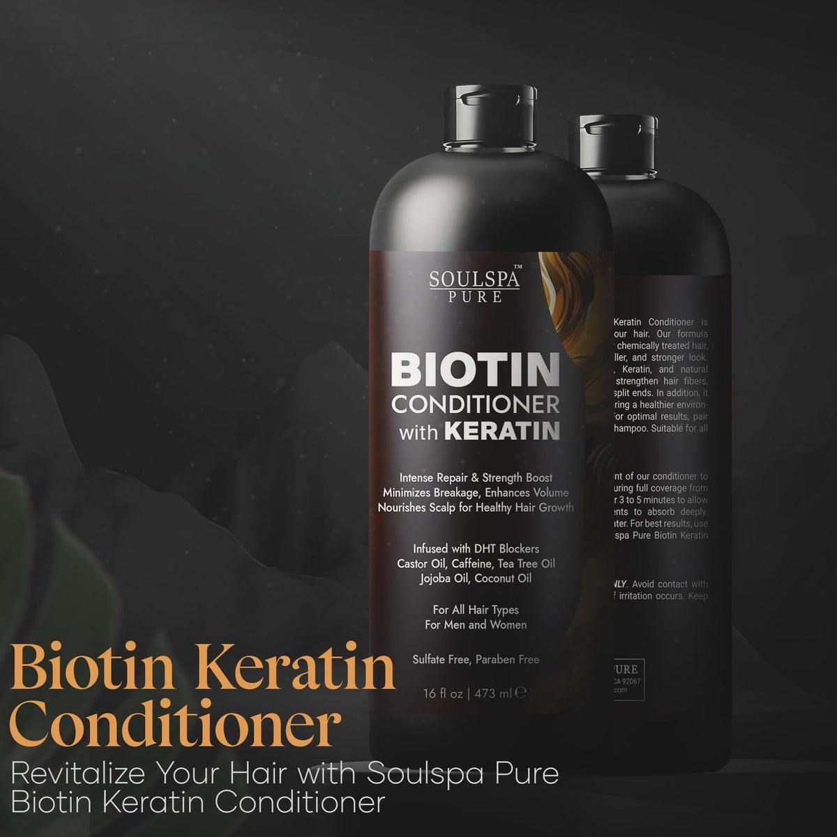 SOULSPA PURE Biotin Conditioner pump demonstrates easy, mess-free application