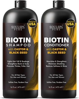 SOULSPA PURE castor oil bottle promotes root nourishment for stronger hair.