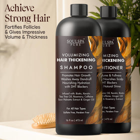 SOULSPA PURE DHT blockers biotin graphic emphasizes scalp support.