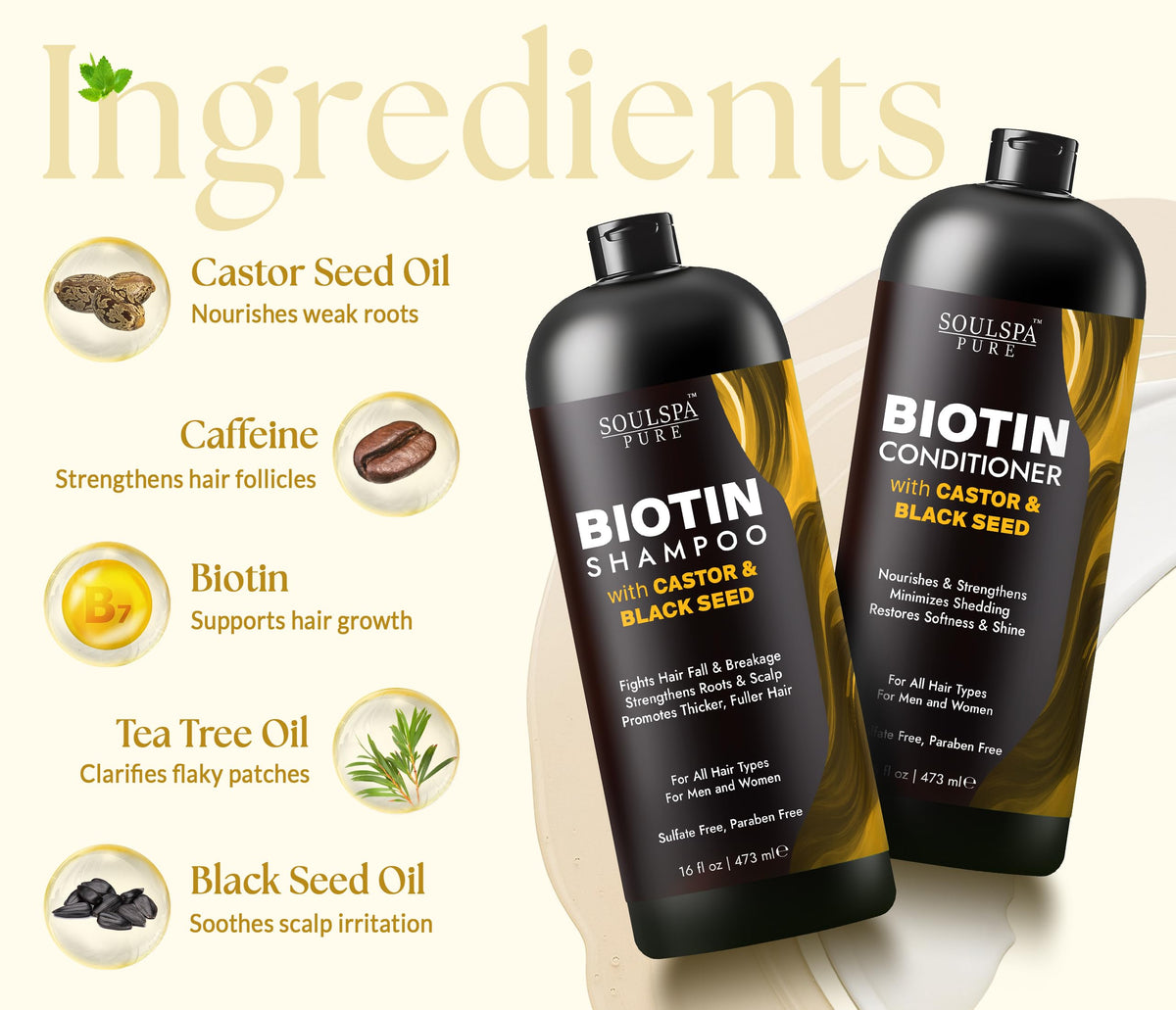 SOULSPA PURE keratin conditioner bottle provides smoothness without weighing hair down.