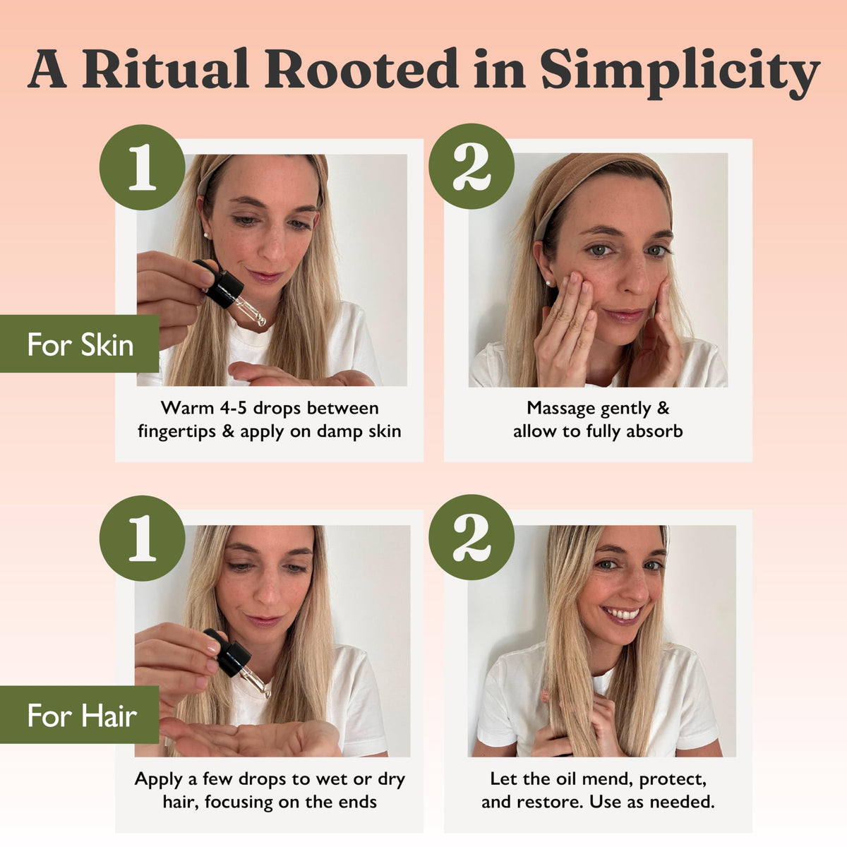 Massaging the Soulssier oil into the palm demonstrates quick absorption