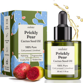 Soulssier prickly pear seed oil bottle ready for daily skincare nourishment