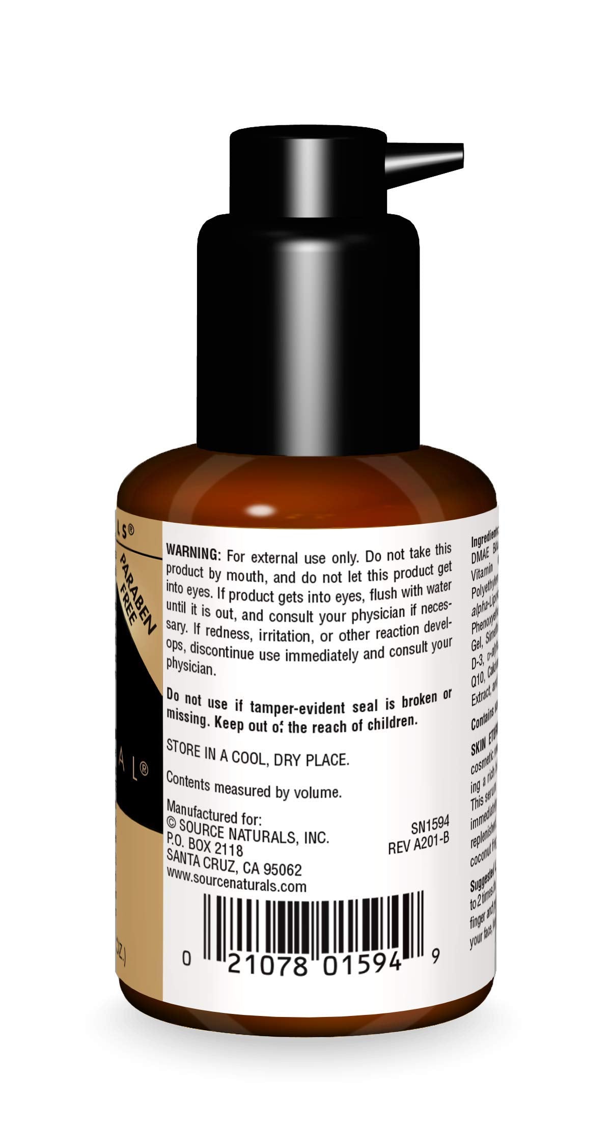 Source Naturals Skin Eternal serum drops shown for precise facial application.