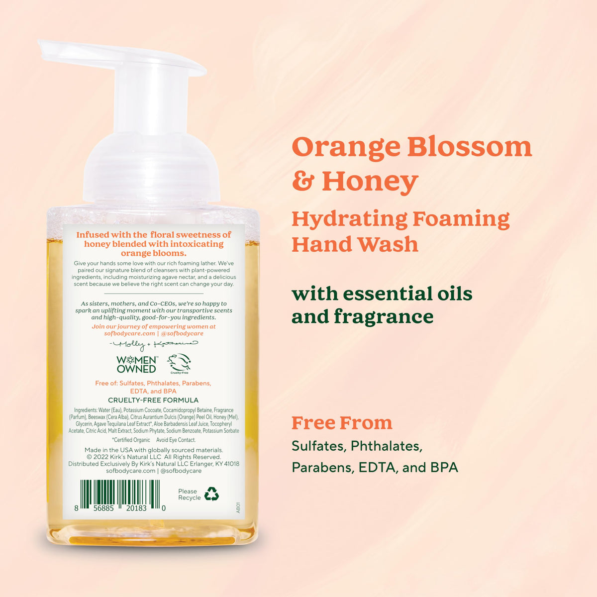 Three-pack display of South Of France SoF hand wash showcasing citrus-honey scent.
