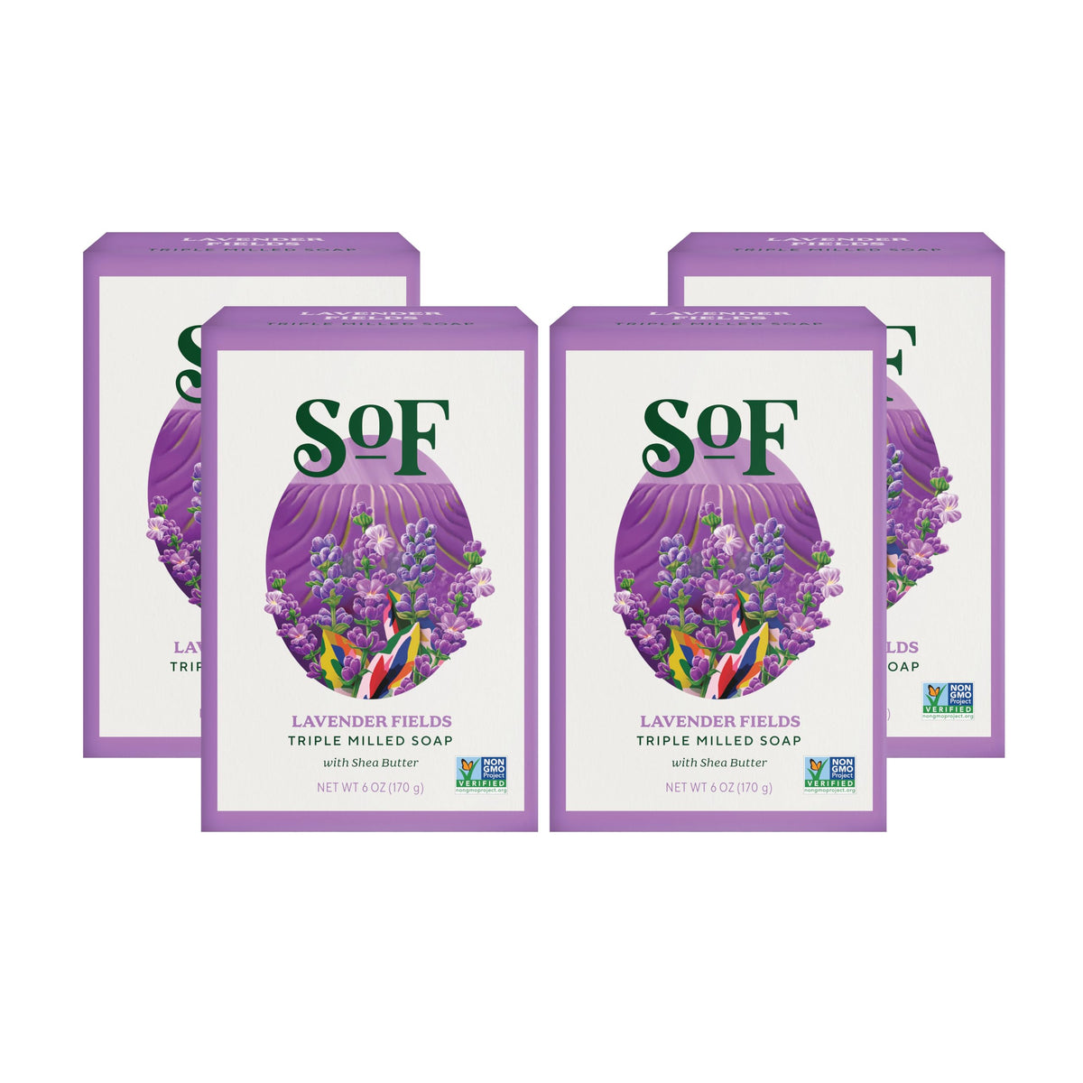 South Of France Lavender Fields bar soap with creamy lather.