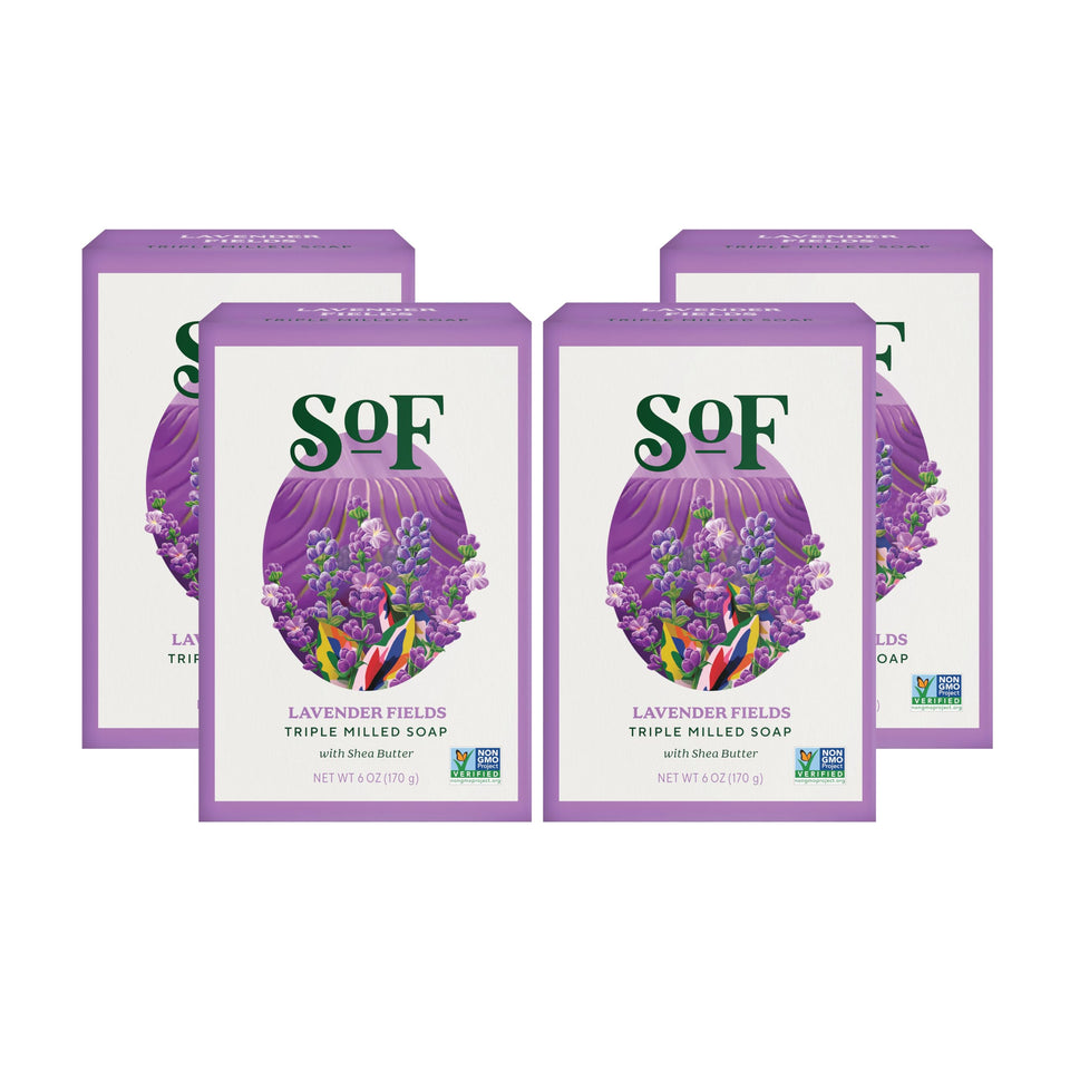 South Of France Lavender Fields bar soap with creamy lather.