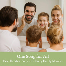 Southern Natural Rosemary Mint Goat Milk Soap Bar for face and body use, gentle cleansing.