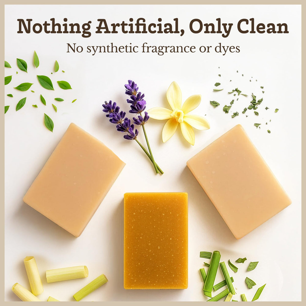 Lather close-up of Southern Natural Goat Milk Soap Bar—creamy foam for face and body.