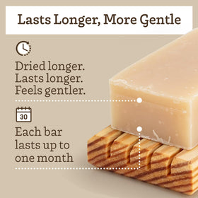 Close-up of Southern Natural Goat Milk Soap Bar Pack—handmade, long-lasting bars.