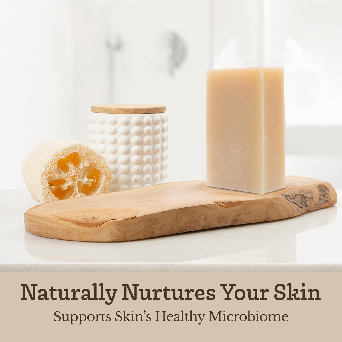 Three-in-one use for face and body with Southern Natural soap.